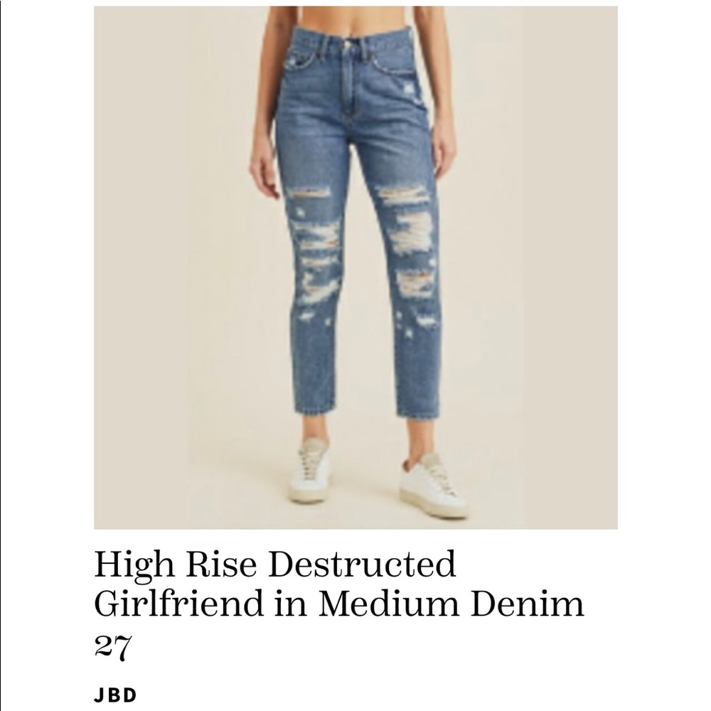 JBD High Rise Destroyed Girlfriend/Mom Jeans
